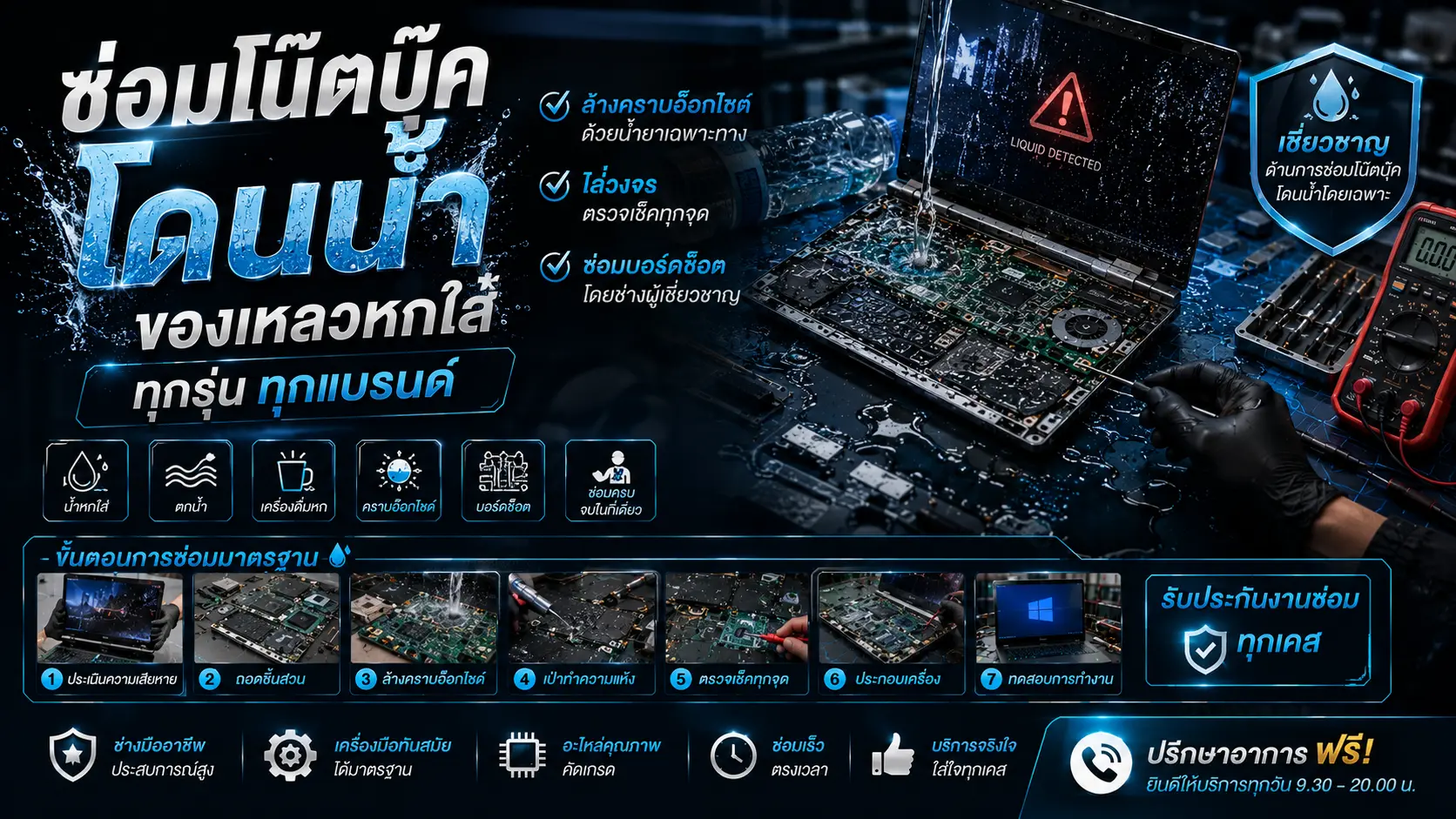ซ่อม Notebook โดนน้ำ แหลมฉบัง ศรีราชา